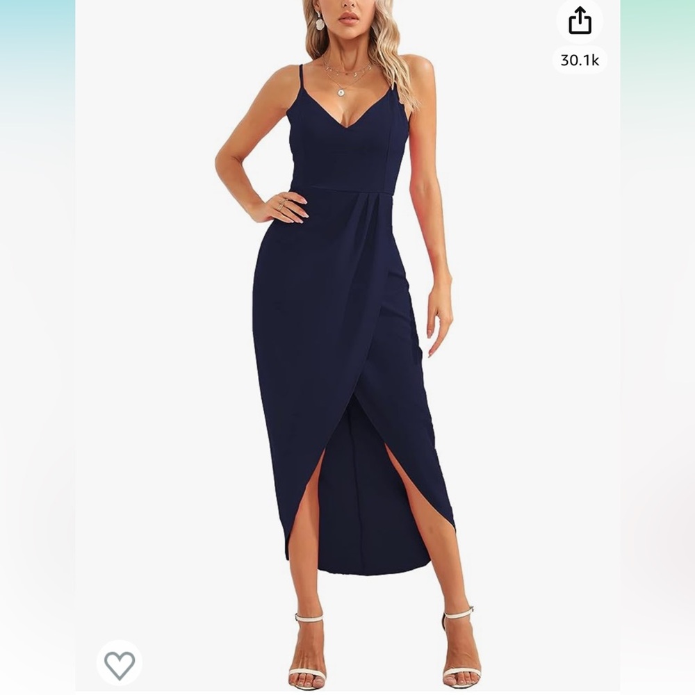 Women's Sexy V Neck Sleeveless Spaghetti Straps Maxi Dress - only worn once!